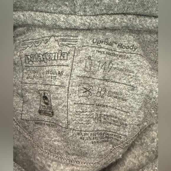 Patagonia Uprisal Hoody P 6 Label Men’s XXL GRAY Hoodie Sweatshirt - Picture 10 of 10